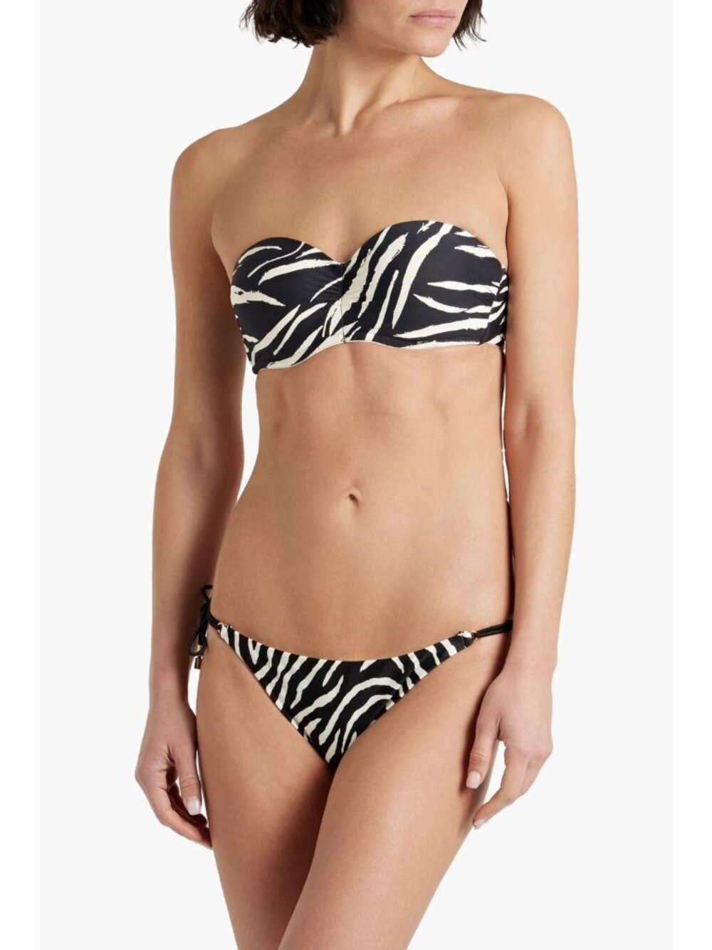 Seafolly Skin Deep Zebra Print Underwire Bandeau Bikini Top US 4 NWT
